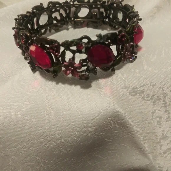 Vintage Jeweled Cuff Bracelet - Picture 4 of 5